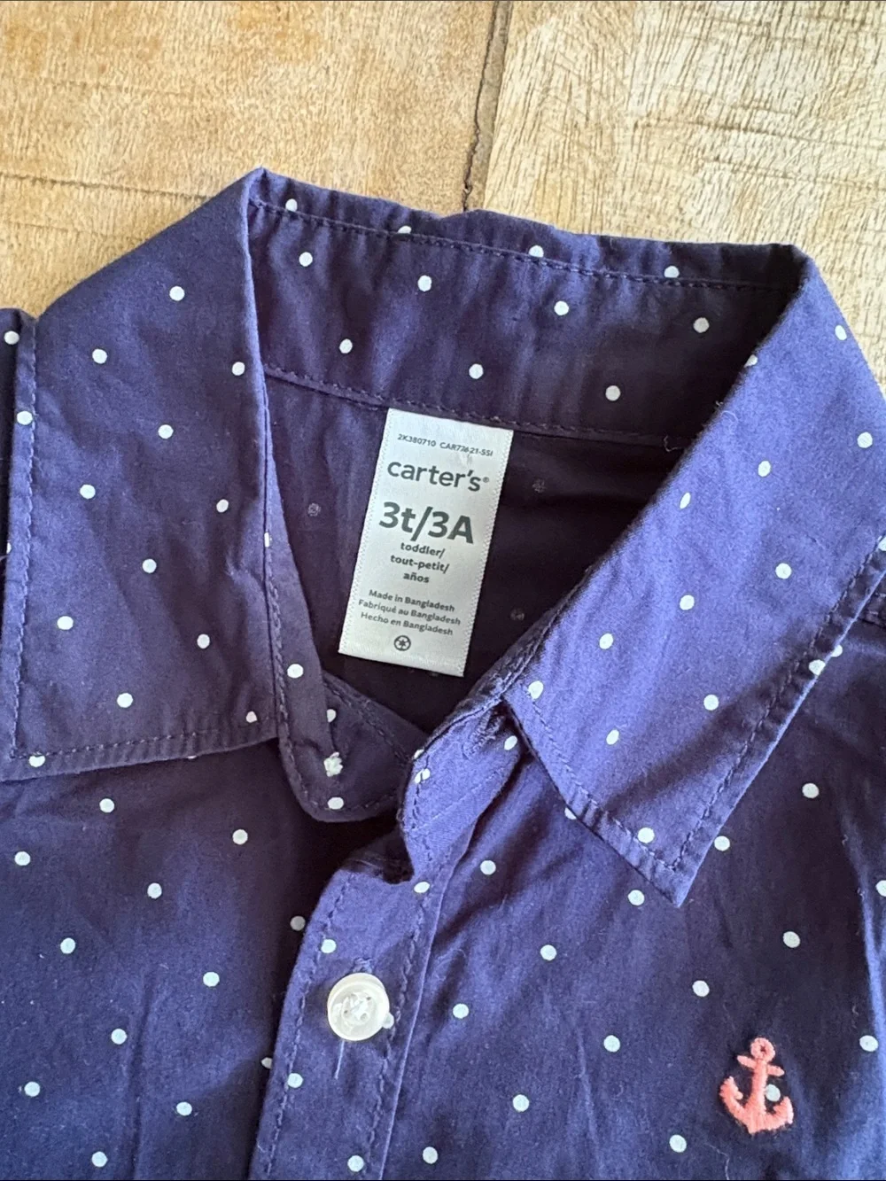 NWOT Carter's Boys Navy Button-Down 3t